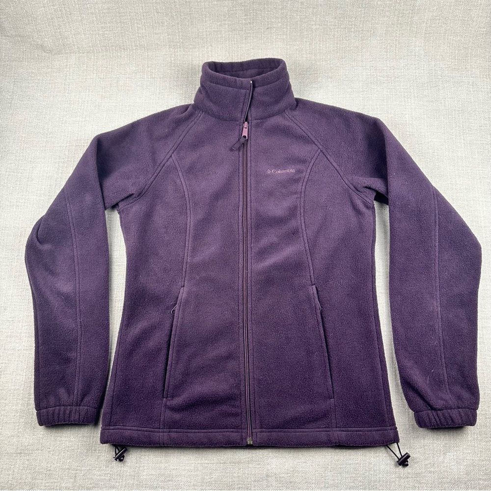 Columbia Jacket Womens Small Purple Fleece Hoodie Zip Outdoors Coat Sweater